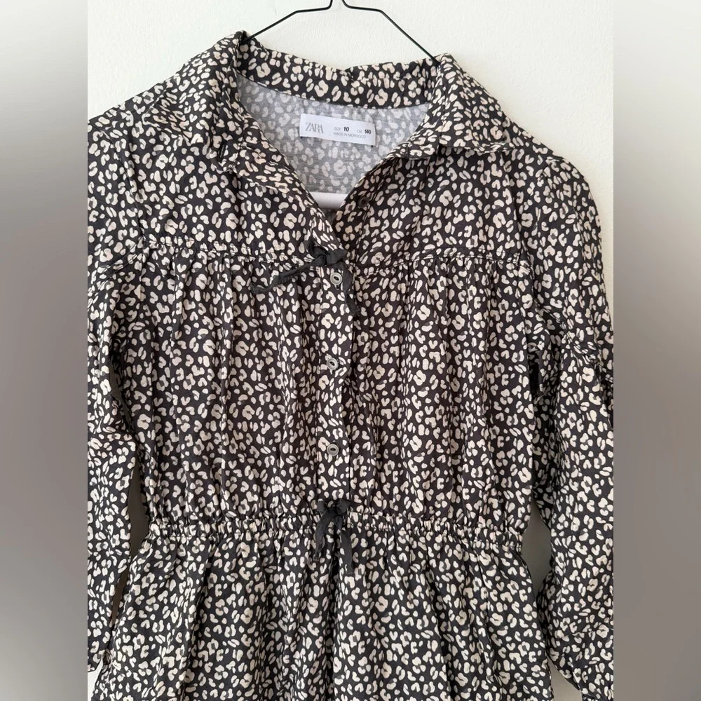 🖤🤍 Zara Kids Girls Black & White Bow Dress – Size 10 🤍🖤